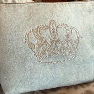 Juicy Couture Baby Blue Crown Cosmetic Bag - Makeup Bundle